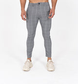 Super Stretch Skinny Check Trousers - Grey - Gods Plan Clothing