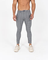 Super Stretch Skinny Check Trousers - Grey - Gods Plan Clothing