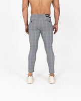 Super Stretch Skinny Check Trousers - Grey - Gods Plan Clothing
