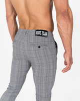 Super Stretch Skinny Check Trousers - Grey - Gods Plan Clothing