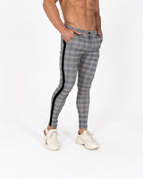 Super Stretch Skinny Check Trousers - Grey/Black - Gods Plan Clothing