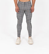 Super Stretch Skinny Check Trousers - Grey/Black - Gods Plan Clothing