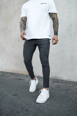 Stretch Chino Spray On Fit - Dark Grey - Gods Plan Clothing