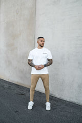 Stretch Chino Spray On Fit - Beige - Gods Plan Clothing