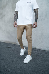 Stretch Chino Spray On Fit - Beige - Gods Plan Clothing