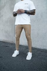 Stretch Chino Spray On Fit - Beige - Gods Plan Clothing