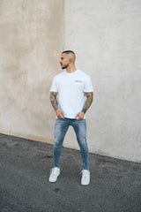 Washed Blue Spray On Jeans - Non Ripped - Gods Plan Clothing