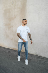 Washed Blue Spray On Jeans - Non Ripped - Gods Plan Clothing