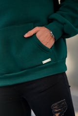 Trust The Process Oversized Hoodie - Forest Green