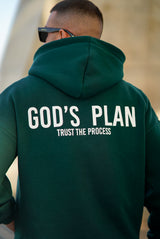 Trust The Process Oversized Hoodie - Forest Green