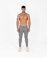 Super Stretch Skinny Check Trousers - Grey/Black - Gods Plan Clothing