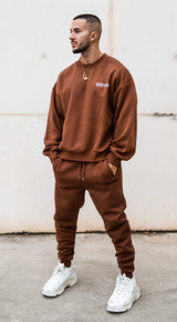 Gods Plan Relaxed Fit Sweatshirt - Brown/White - Gods Plan Clothing