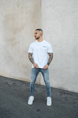 Light Washed Sand Blue Spray On Jeans - Non Ripped - Gods Plan Clothing