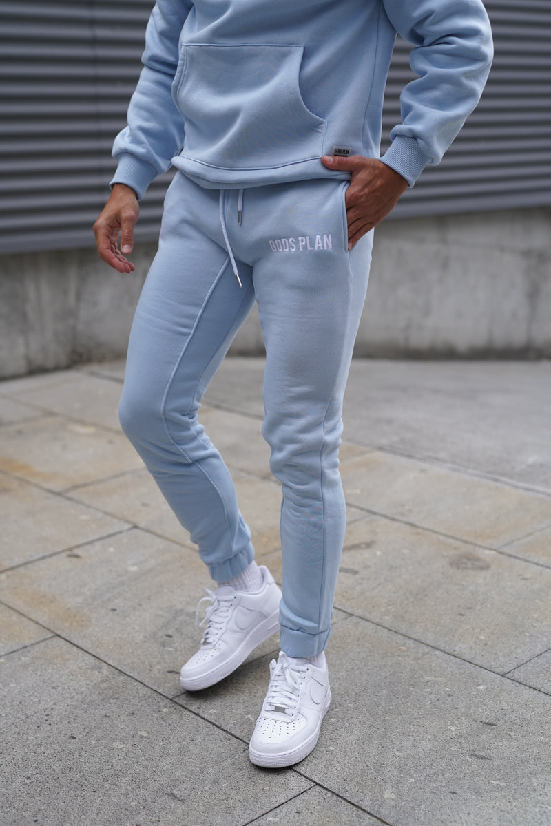 Gods Plan Slim Fit Sweatpants - Light Blue - Gods Plan Clothing