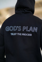 Trust The Process Oversized Hoodie - Black