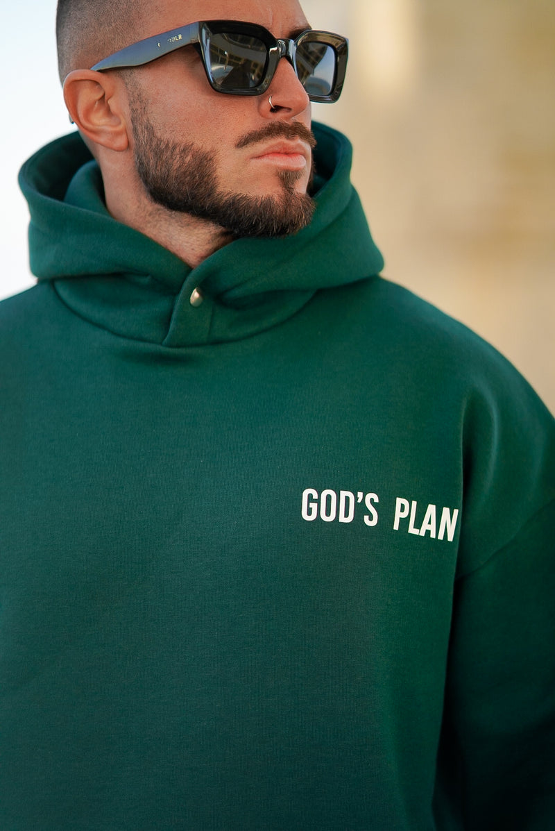 Trust The Process Oversized Hoodie - Forest Green