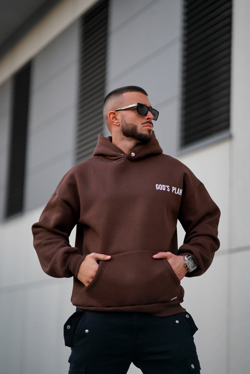 Trust The Process Oversized Hoodie - Brown