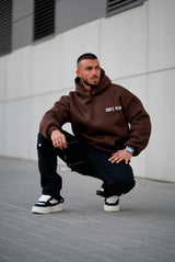 Trust The Process Oversized Hoodie - Brown